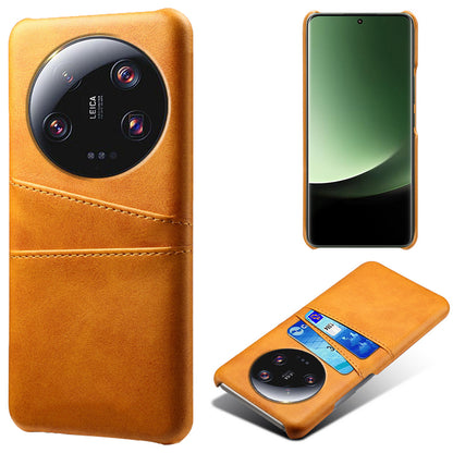 For Xiaomi 13 Ultra Phone Cover with Dual Card Slots PU Leather Coated Hard PC Phone Back Case