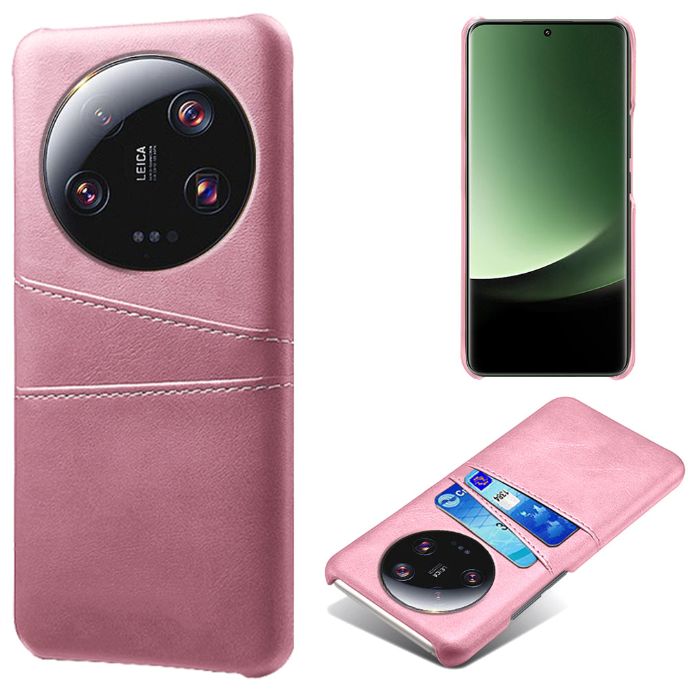 For Xiaomi 13 Ultra Phone Cover with Dual Card Slots PU Leather Coated Hard PC Phone Back Case