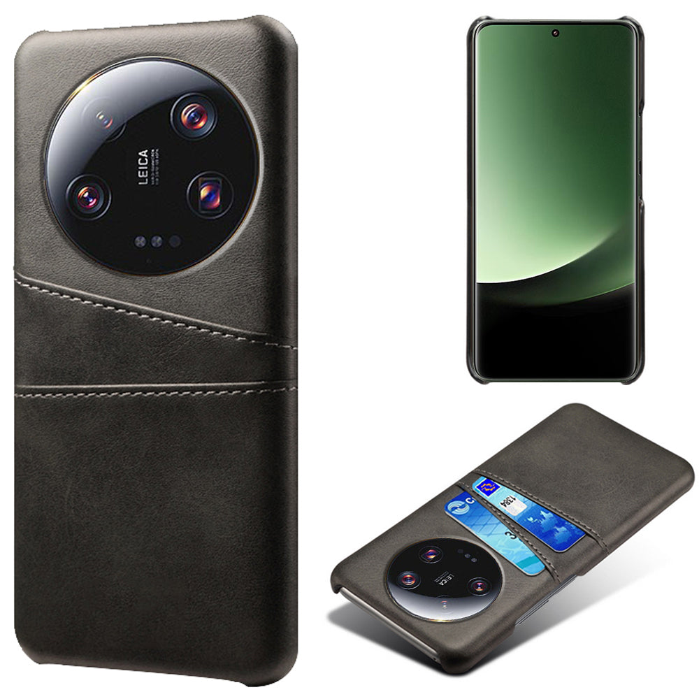 For Xiaomi 13 Ultra Phone Cover with Dual Card Slots PU Leather Coated Hard PC Phone Back Case