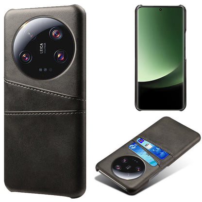 For Xiaomi 13 Ultra Phone Cover with Dual Card Slots PU Leather Coated Hard PC Phone Back Case