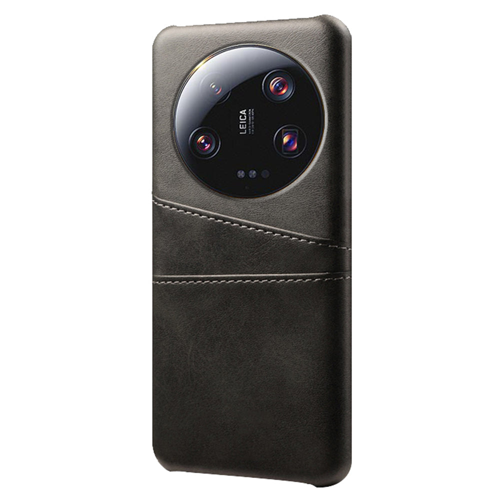 For Xiaomi 13 Ultra Phone Cover with Dual Card Slots PU Leather Coated Hard PC Phone Back Case