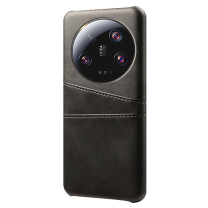 For Xiaomi 13 Ultra Phone Cover with Dual Card Slots PU Leather Coated Hard PC Phone Back Case