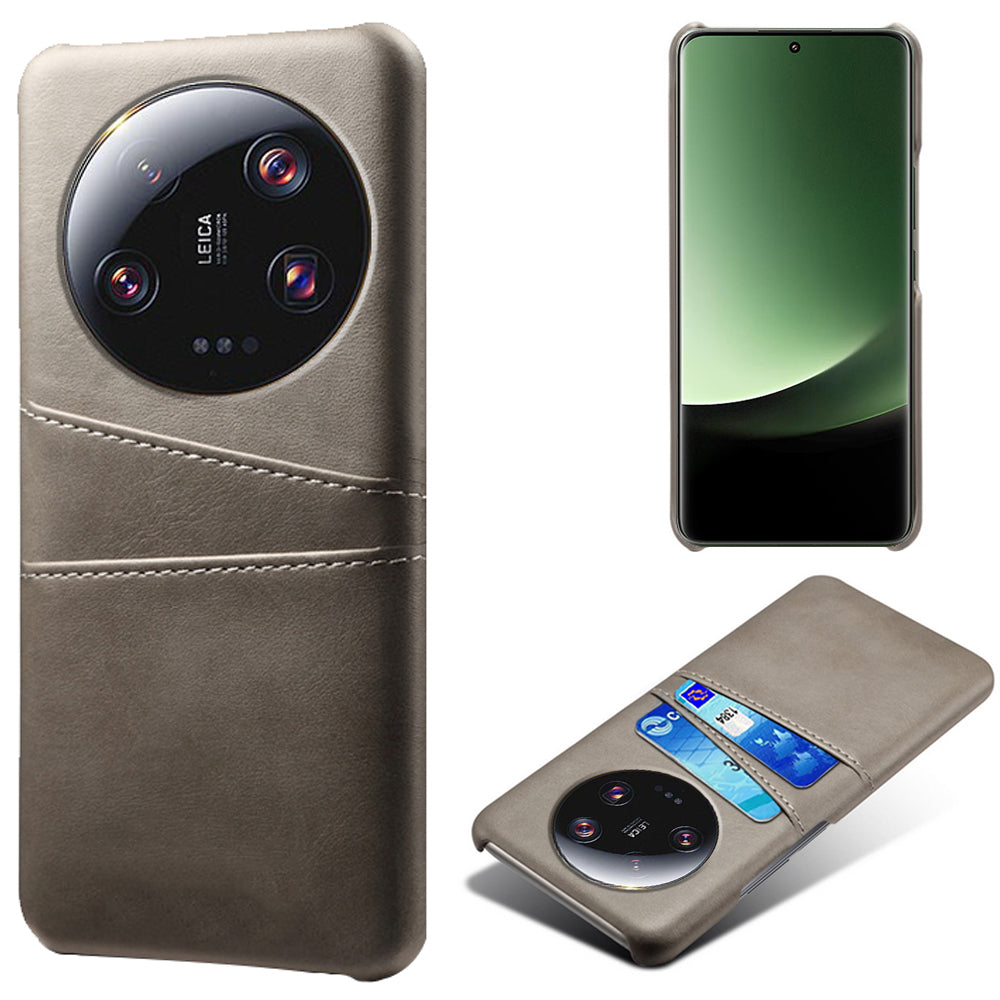 For Xiaomi 13 Ultra Phone Cover with Dual Card Slots PU Leather Coated Hard PC Phone Back Case