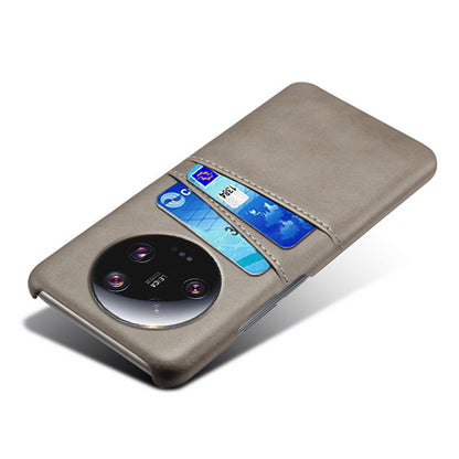 For Xiaomi 13 Ultra Phone Cover with Dual Card Slots PU Leather Coated Hard PC Phone Back Case