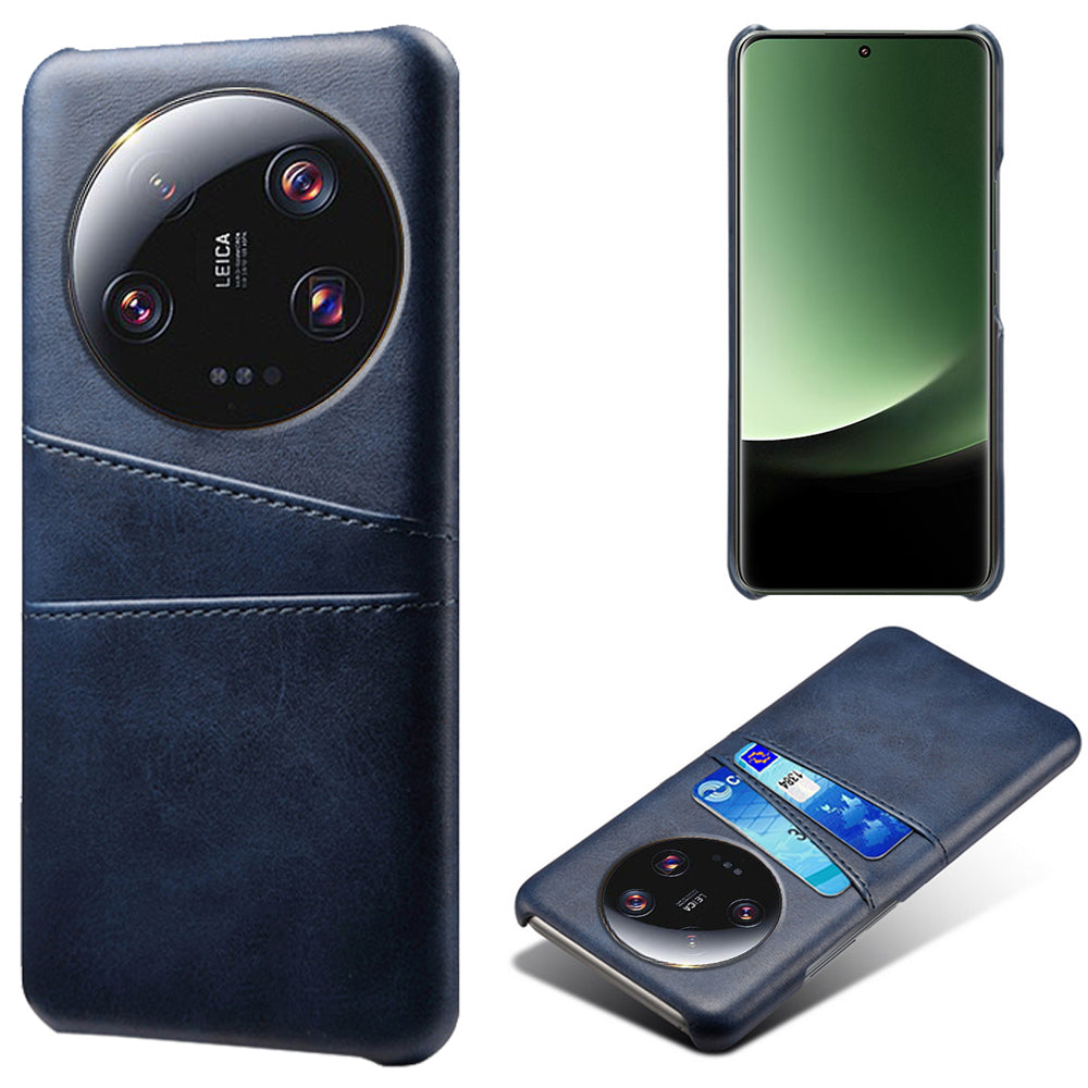 For Xiaomi 13 Ultra Phone Cover with Dual Card Slots PU Leather Coated Hard PC Phone Back Case
