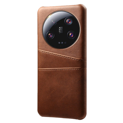 For Xiaomi 13 Ultra Phone Cover with Dual Card Slots PU Leather Coated Hard PC Phone Back Case