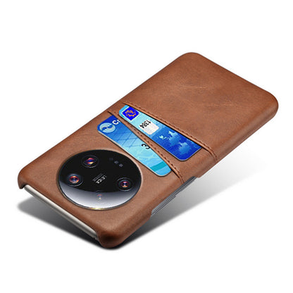 For Xiaomi 13 Ultra Phone Cover with Dual Card Slots PU Leather Coated Hard PC Phone Back Case