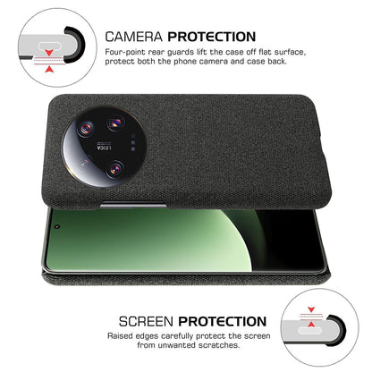 Anti-scratch Cell Phone Case for Xiaomi 13 Ultra , Cloth+Hard PC Protective Phone Cover