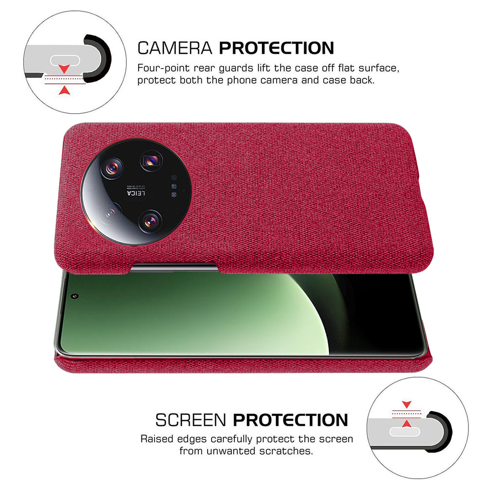 Anti-scratch Cell Phone Case for Xiaomi 13 Ultra , Cloth+Hard PC Protective Phone Cover