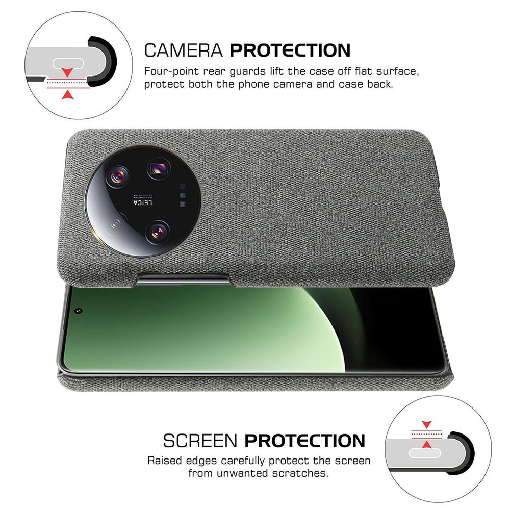 Anti-scratch Cell Phone Case for Xiaomi 13 Ultra , Cloth+Hard PC Protective Phone Cover