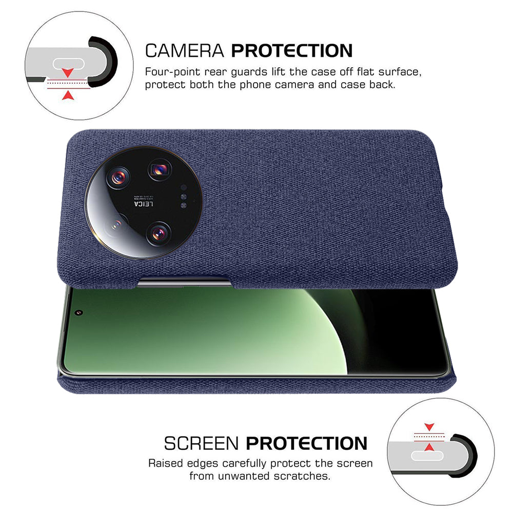 Anti-scratch Cell Phone Case for Xiaomi 13 Ultra , Cloth+Hard PC Protective Phone Cover