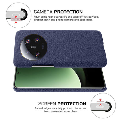 Anti-scratch Cell Phone Case for Xiaomi 13 Ultra , Cloth+Hard PC Protective Phone Cover