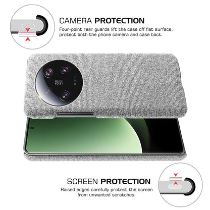 Anti-scratch Cell Phone Case for Xiaomi 13 Ultra , Cloth+Hard PC Protective Phone Cover