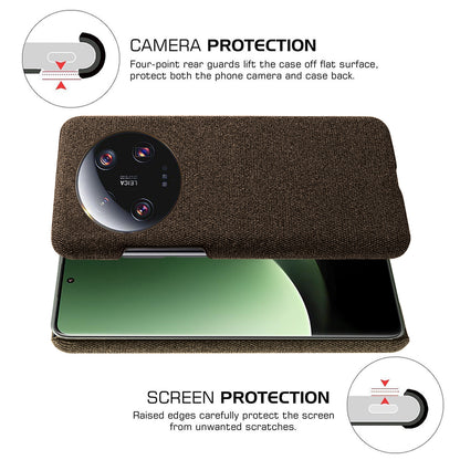 Anti-scratch Cell Phone Case for Xiaomi 13 Ultra , Cloth+Hard PC Protective Phone Cover