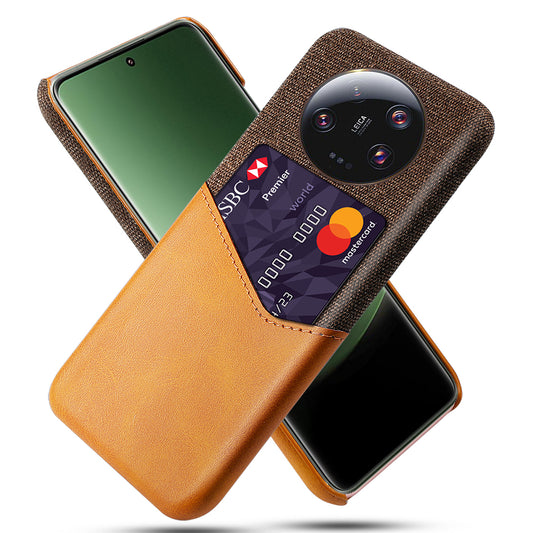 PU Leather Coated PC Case for Xiaomi 13 Ultra , Cloth Texture Phone Cover with Card Slot