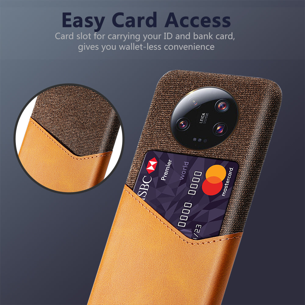 PU Leather Coated PC Case for Xiaomi 13 Ultra , Cloth Texture Phone Cover with Card Slot