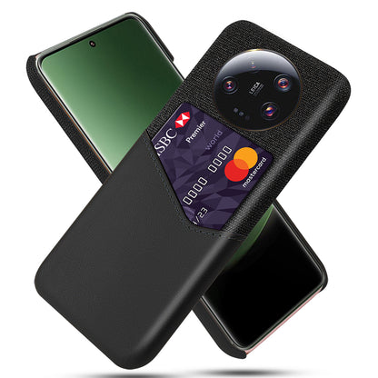 PU Leather Coated PC Case for Xiaomi 13 Ultra , Cloth Texture Phone Cover with Card Slot