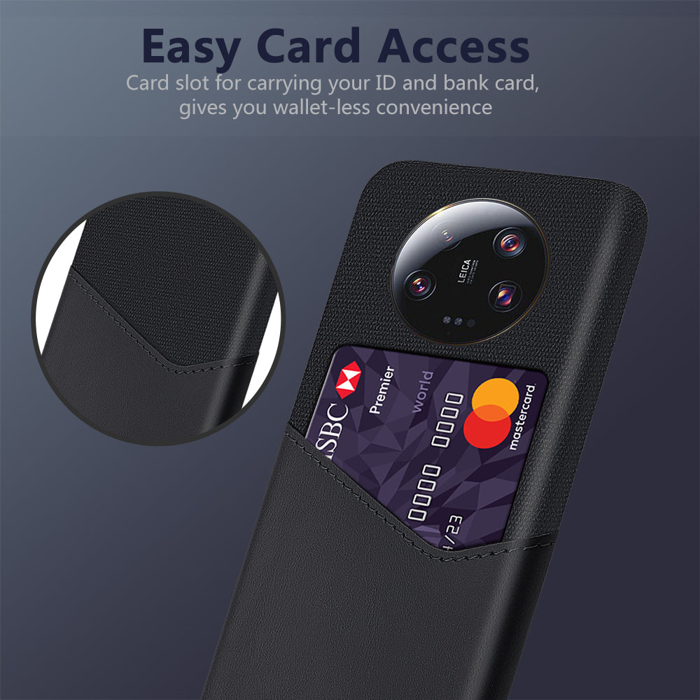 PU Leather Coated PC Case for Xiaomi 13 Ultra , Cloth Texture Phone Cover with Card Slot