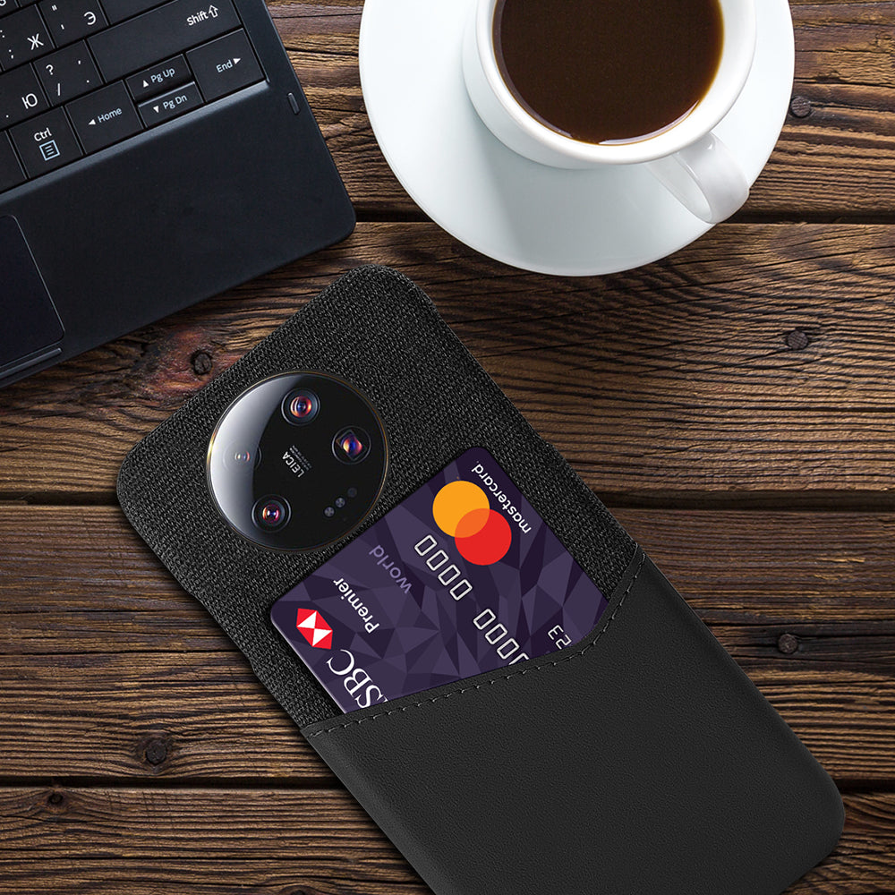 PU Leather Coated PC Case for Xiaomi 13 Ultra , Cloth Texture Phone Cover with Card Slot