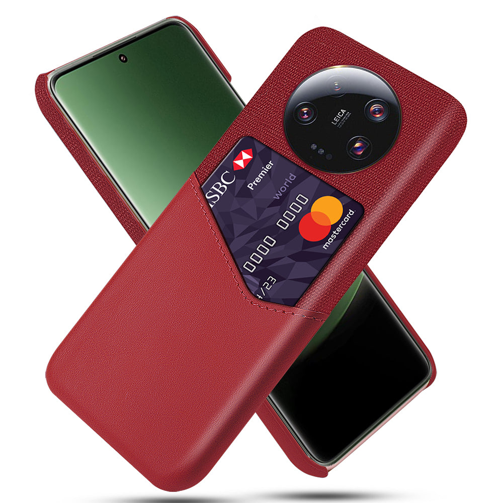 PU Leather Coated PC Case for Xiaomi 13 Ultra , Cloth Texture Phone Cover with Card Slot