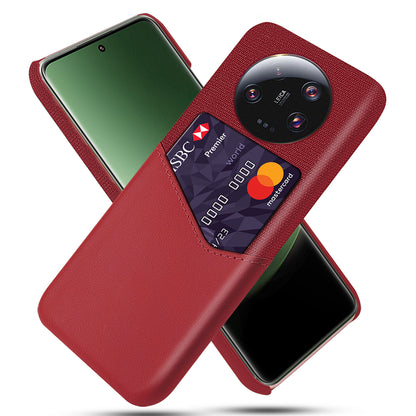 PU Leather Coated PC Case for Xiaomi 13 Ultra , Cloth Texture Phone Cover with Card Slot