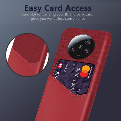 PU Leather Coated PC Case for Xiaomi 13 Ultra , Cloth Texture Phone Cover with Card Slot