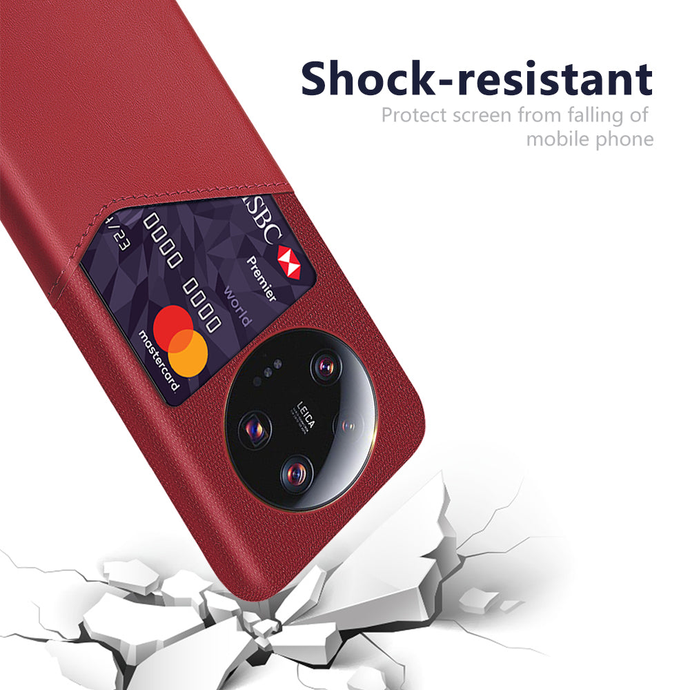 PU Leather Coated PC Case for Xiaomi 13 Ultra , Cloth Texture Phone Cover with Card Slot