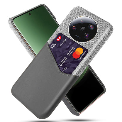 PU Leather Coated PC Case for Xiaomi 13 Ultra , Cloth Texture Phone Cover with Card Slot