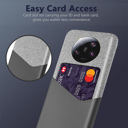 PU Leather Coated PC Case for Xiaomi 13 Ultra , Cloth Texture Phone Cover with Card Slot