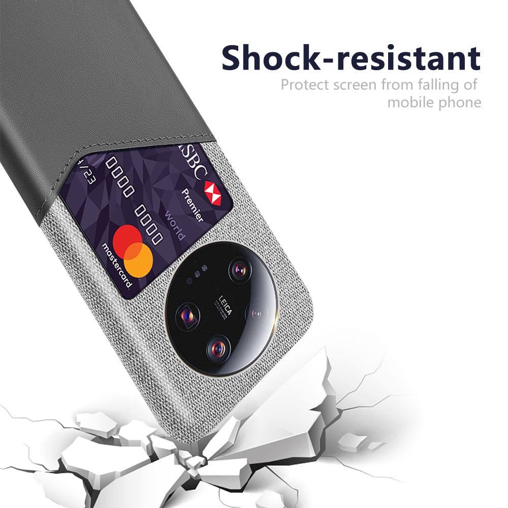 PU Leather Coated PC Case for Xiaomi 13 Ultra , Cloth Texture Phone Cover with Card Slot