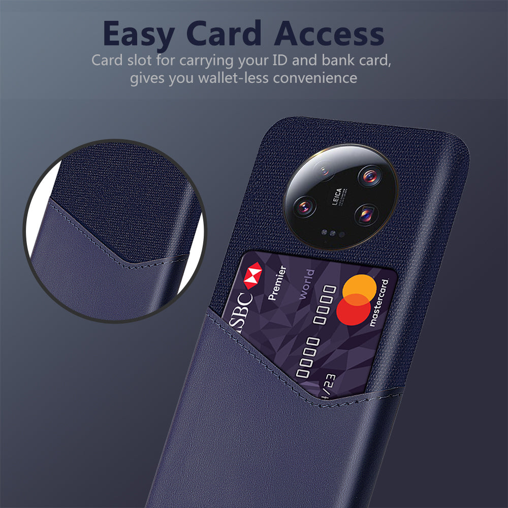 PU Leather Coated PC Case for Xiaomi 13 Ultra , Cloth Texture Phone Cover with Card Slot