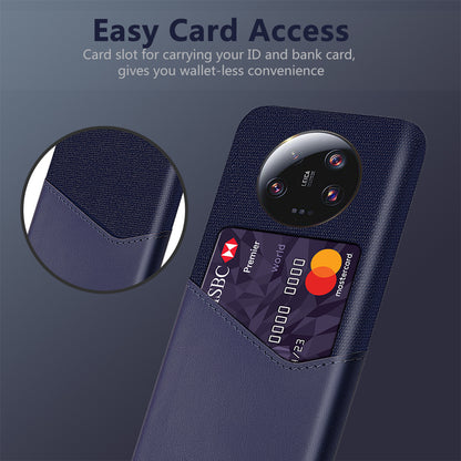PU Leather Coated PC Case for Xiaomi 13 Ultra , Cloth Texture Phone Cover with Card Slot
