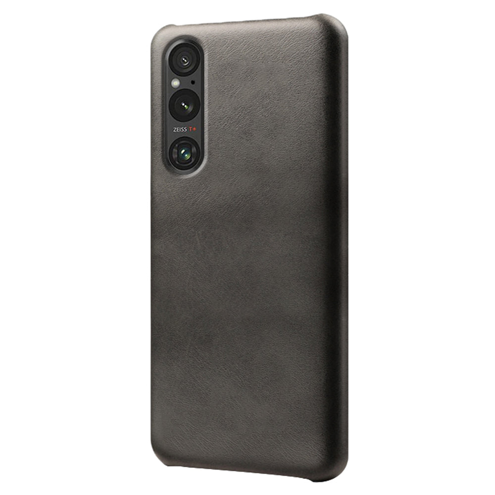 For Sony Xperia 1 V Calf Texture Shockproof Phone Case PU Leather+PC Smartphone Cover