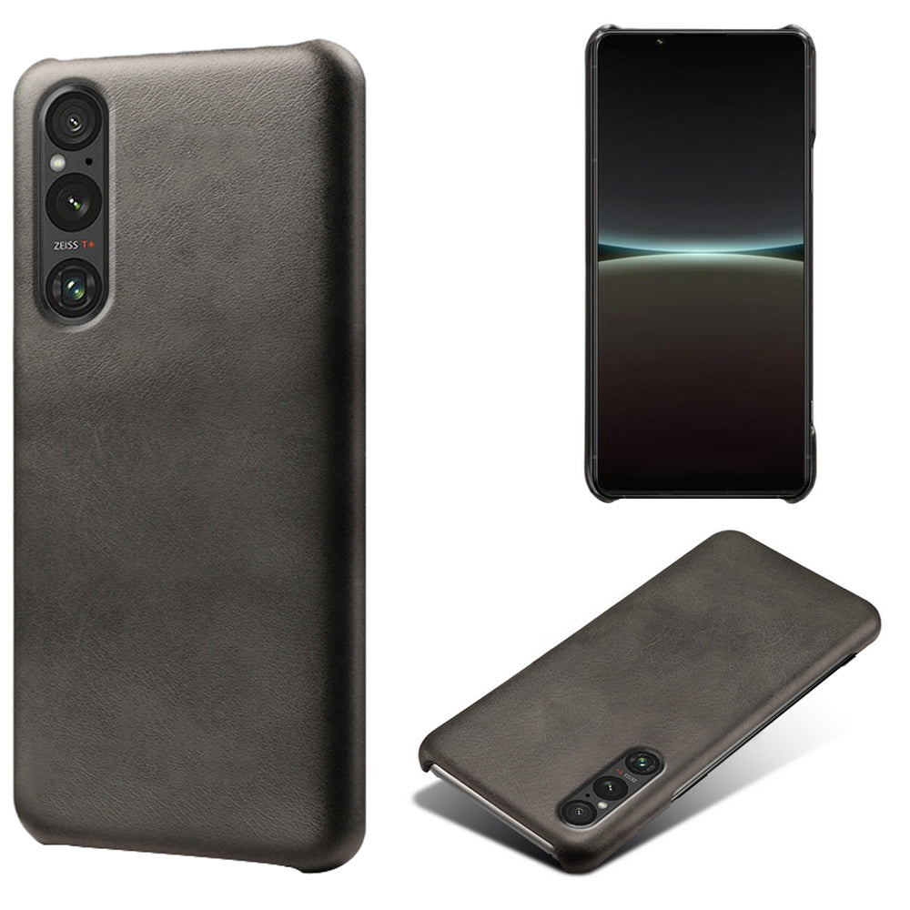 For Sony Xperia 1 V Calf Texture Shockproof Phone Case PU Leather+PC Smartphone Cover
