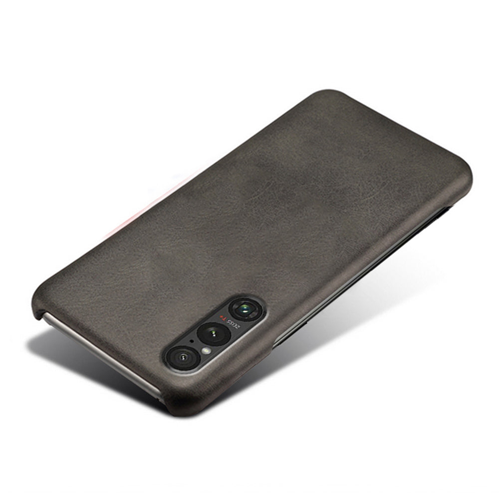 For Sony Xperia 1 V Calf Texture Shockproof Phone Case PU Leather+PC Smartphone Cover