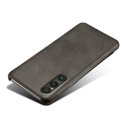For Sony Xperia 1 V Calf Texture Shockproof Phone Case PU Leather+PC Smartphone Cover