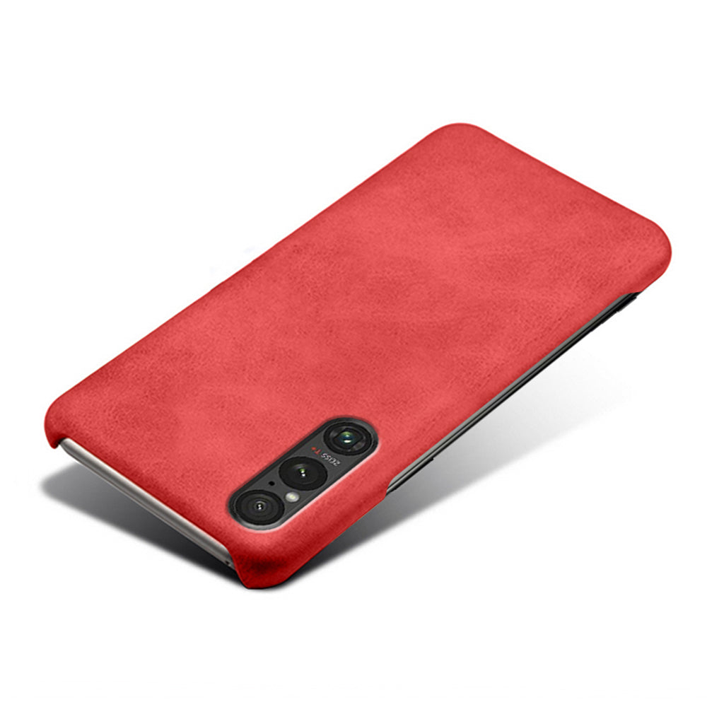 For Sony Xperia 1 V Calf Texture Shockproof Phone Case PU Leather+PC Smartphone Cover