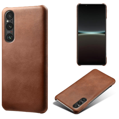 For Sony Xperia 1 V Calf Texture Shockproof Phone Case PU Leather+PC Smartphone Cover
