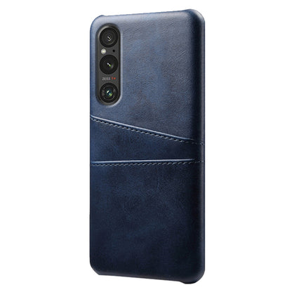 Dual Card Slots Phone Case for Sony Xperia 1 V , Anti-scratch PU Leather Coated PC Cover