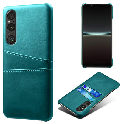 Dual Card Slots Phone Case for Sony Xperia 1 V , Anti-scratch PU Leather Coated PC Cover