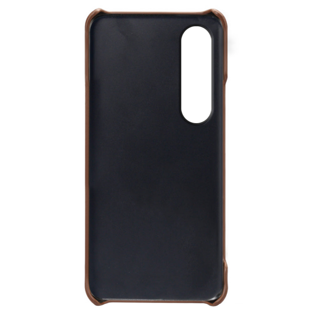 Dual Card Slots Phone Case for Sony Xperia 1 V , Anti-scratch PU Leather Coated PC Cover
