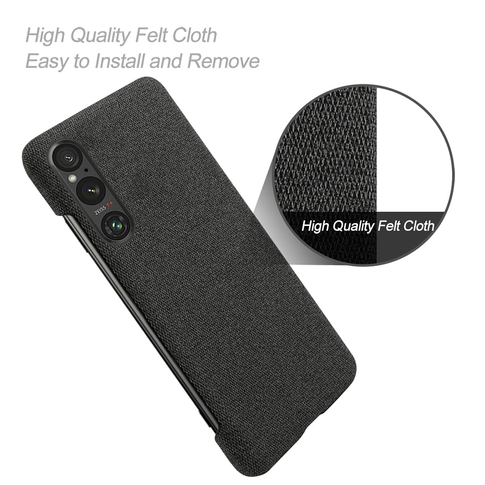 Mobile Phone Case for Sony Xperia 1 V , Anti-drop Cloth+Hard PC Back Cover