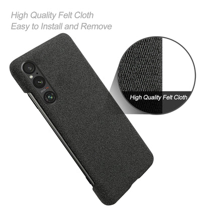 Mobile Phone Case for Sony Xperia 1 V , Anti-drop Cloth+Hard PC Back Cover