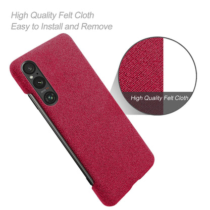 Mobile Phone Case for Sony Xperia 1 V , Anti-drop Cloth+Hard PC Back Cover