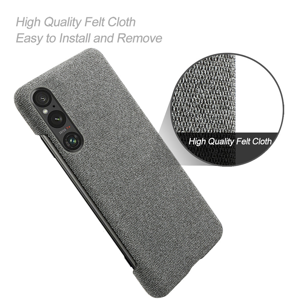 Mobile Phone Case for Sony Xperia 1 V , Anti-drop Cloth+Hard PC Back Cover
