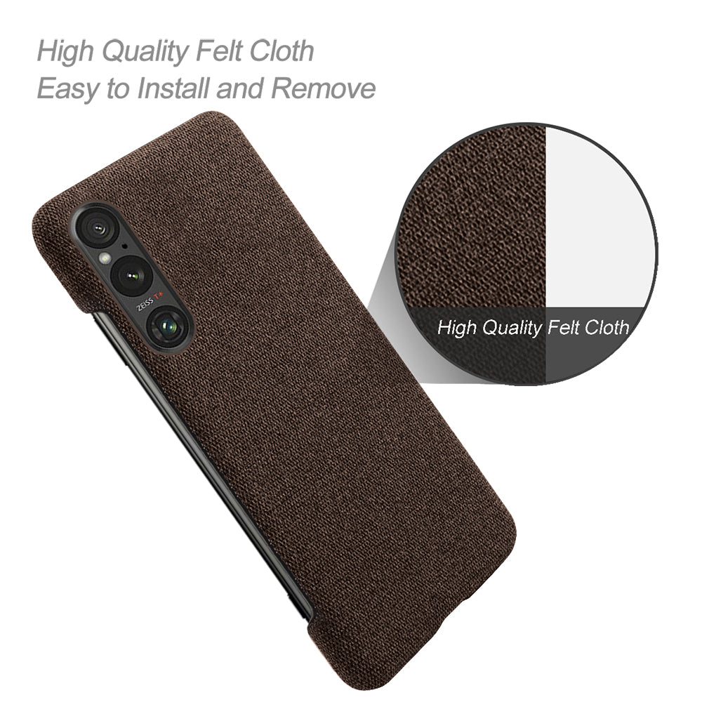Mobile Phone Case for Sony Xperia 1 V , Anti-drop Cloth+Hard PC Back Cover