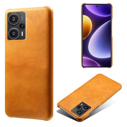 For Xiaomi Redmi Note 12 Turbo / Poco F5 5G PU Leather Coated PC Phone Case Calf Texture Anti-drop Cover