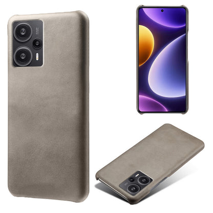 For Xiaomi Redmi Note 12 Turbo / Poco F5 5G PU Leather Coated PC Phone Case Calf Texture Anti-drop Cover
