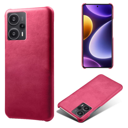 For Xiaomi Redmi Note 12 Turbo / Poco F5 5G PU Leather Coated PC Phone Case Calf Texture Anti-drop Cover
