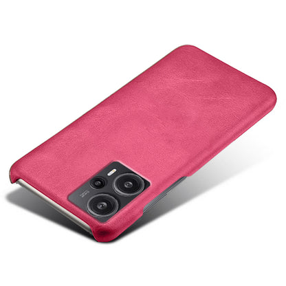 For Xiaomi Redmi Note 12 Turbo / Poco F5 5G PU Leather Coated PC Phone Case Calf Texture Anti-drop Cover